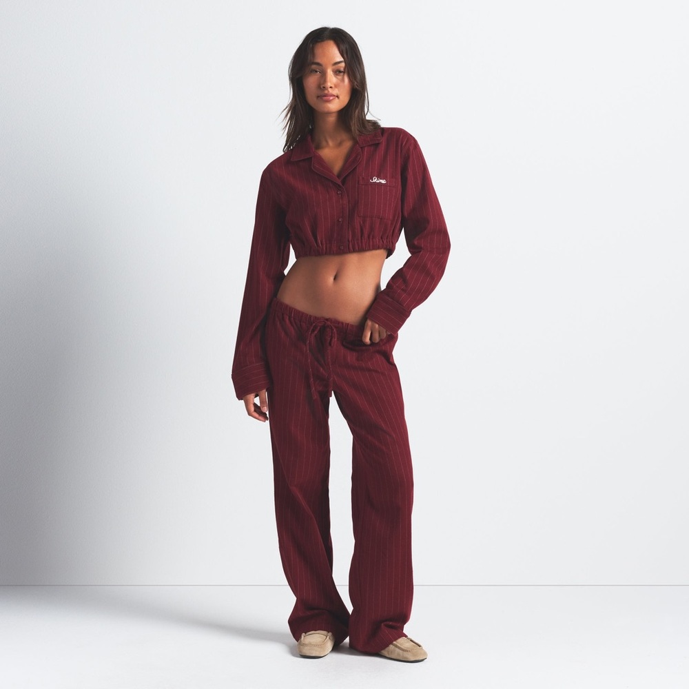SKIMSΒ Heavy Flannel Cropped Sleep Set